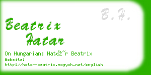 beatrix hatar business card